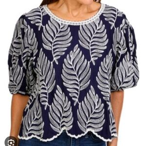 Solitaire Emboirdered Leaf Blouse